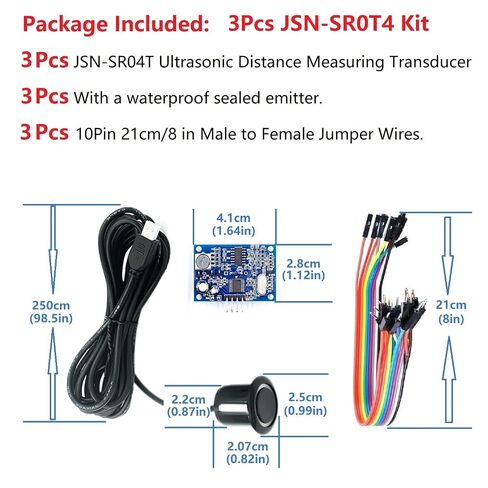 3 قطعة JSN-SR04T المتكاملة بالموجات فوق الصوتية قياس المسافة الاستشعار محول وحدة سيارة دعم الرادار مقاوم للماء in Kuwait
