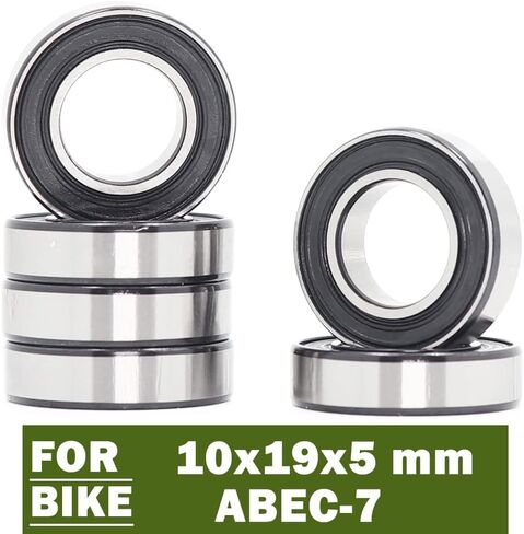 6PCS 6800-2RS Bike Bearing 10x19x5mm ABEC-7 Metric Thin Section Ball Bearings for Bicycle Front Rear Hubs Wheel 6800RS in Kuwait