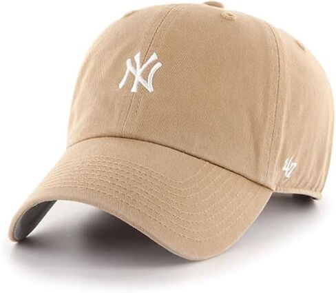 قبعة 47 New York Yankees Hat للرجال والنساء، قبعة بيسبول قابلة للتعديل، كاكي/بيج، شعار أبيض، مقاس واحد in Kuwait
