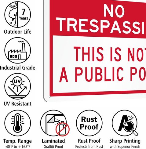 SmartSign 'No Trespassing This Is Not A Public Pool' Sign with Symbol, 14 x 10 inch 40 mil Laminated Rustproof Aluminum - Red/Blue on White Metal Sign for Swimming Pools, Made in USA in Kuwait