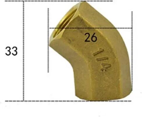 1/4" BSPP Euqal Female Brass 45 Degree Elbow Pipe Fitting Coupler Connector Water Gas Oil Plumbing Fittings in Kuwait