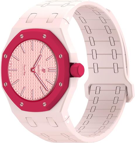 سوار VeveXiao متين متوافق مع سوار ساعة Swatch Royal Pop، حزام سيليكون رياضي مع إطار مقاوم للصدمات للرجال والنساء وحزام بإبزيم مغناطيسي in Kuwait