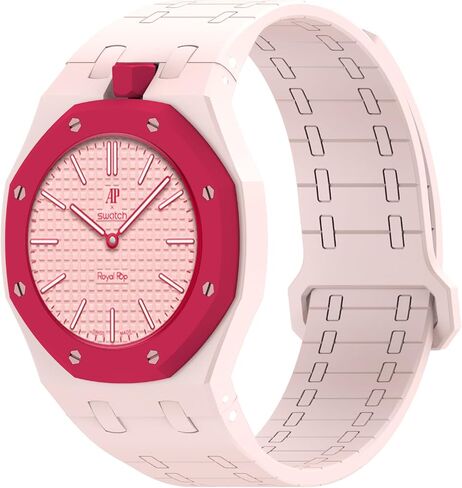 سوار VeveXiao متين متوافق مع سوار ساعة Swatch Royal Pop، حزام سيليكون رياضي مع إطار مقاوم للصدمات للرجال والنساء وحزام بإبزيم مغناطيسي in Kuwait