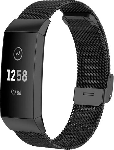 Metal Band Compatible with Fitbit Charge 4/ Charge 3/Charge 3 SE Mesh Woven Stainless Steel Smartwatch Bracelet Wristbands Replacement Strap in Kuwait