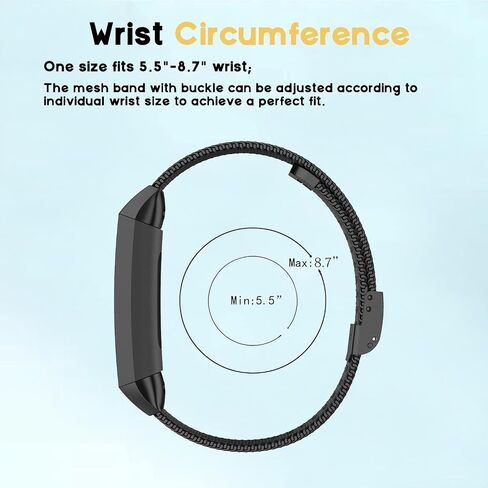 Metal Band Compatible with Fitbit Charge 4/ Charge 3/Charge 3 SE Mesh Woven Stainless Steel Smartwatch Bracelet Wristbands Replacement Strap in Kuwait