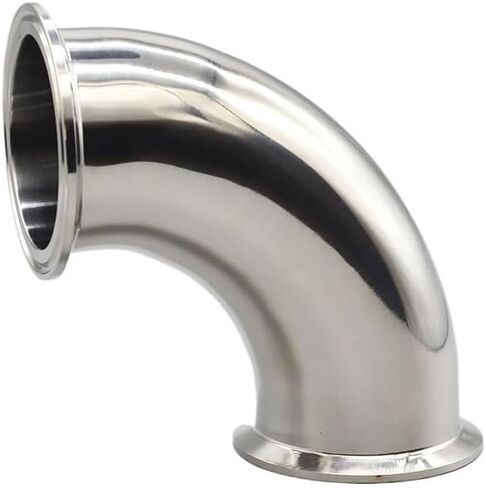 1pc 3/4" 1/2" 3/8" 1/4" 1" 11/4" (19-102mm) Pipe OD 304 Stainless Tri Clamp 90 Degree Elbow Pipe Fitting(90 Degree,38mm x Ferrule 50.5) Fitting in Kuwait