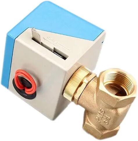G1/2 "3/4" 1 "صمامات كروية نحاسية كهربائية بمحرك 2 سلك AC220V صمام إيقاف إيقاف اتجاهين (3/4"، 24VAC) in Kuwait