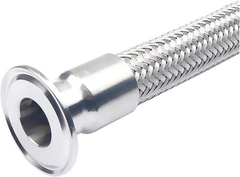 25mm(3/4" DN20) Ferrule50.5mm Tri Clamp Braided Flexible Hose For,Length 1000mm, Tube SS304 in Saudi Arabia