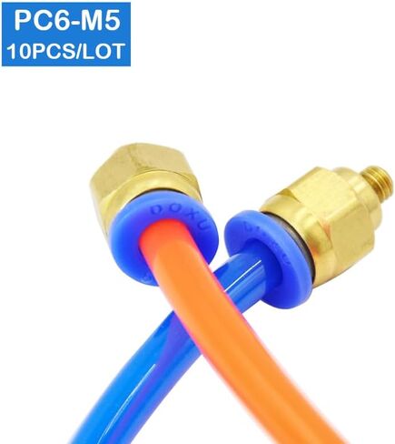 10pcs BSPT PC6-M5, 6mm to M5 Pneumatic Connectors Male Straight One-Touch Fittings in Saudi Arabia