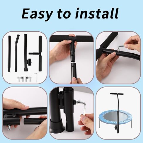 Rebounder Handle Bar, Adjustable Length Stable Soft Foam Surface Fitness Trampoline Handle Bar Only for Adults Straight Legs Within 0.98 Inches in Diameter (Trampoline not Included) in Kuwait