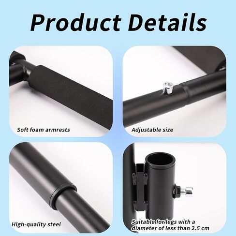 Rebounder Handle Bar, Adjustable Length Stable Soft Foam Surface Fitness Trampoline Handle Bar Only for Adults Straight Legs Within 0.98 Inches in Diameter (Trampoline not Included) in Kuwait