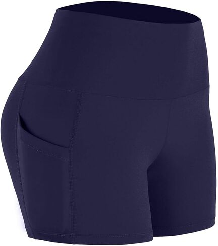 Yoga Shorts for Women Summer Tummy Control Biker Shorts Plus Size High Waist Gym Workout Short Pants with Pockets in Kuwait