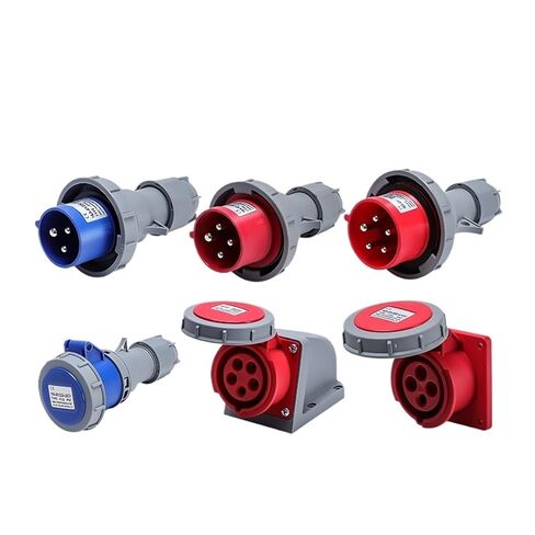 Industrial Aviation Plug and Socket Coupler 16a32a Male and Female Butt Power Connector IP67 Waterproof 3/4/5 core(4 Core 16a Plug) in Kuwait