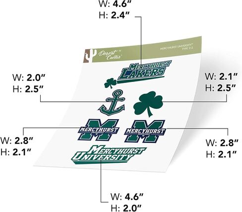 ملصق جامعة صبار الصحراء Mercyhurst ليكرز شارات الفينيل زجاجة مياه للكمبيوتر المحمول ورقة قصاصات السيارة (النوع 2) in Kuwait
