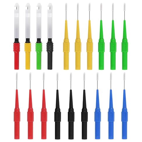19pcs Back Probe Kit, Multimeter Test Set 15pcs 0.7mm Probe Pins and 4pcs Insulation Wire Piercing Probes, Power Needle Test Accessories for Multimeter Banana Socket Plug Car Tester in Kuwait