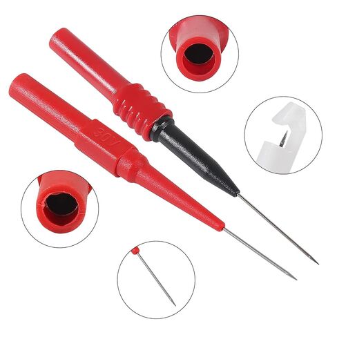 19pcs Back Probe Kit, Multimeter Test Set 15pcs 0.7mm Probe Pins and 4pcs Insulation Wire Piercing Probes, Power Needle Test Accessories for Multimeter Banana Socket Plug Car Tester in Kuwait