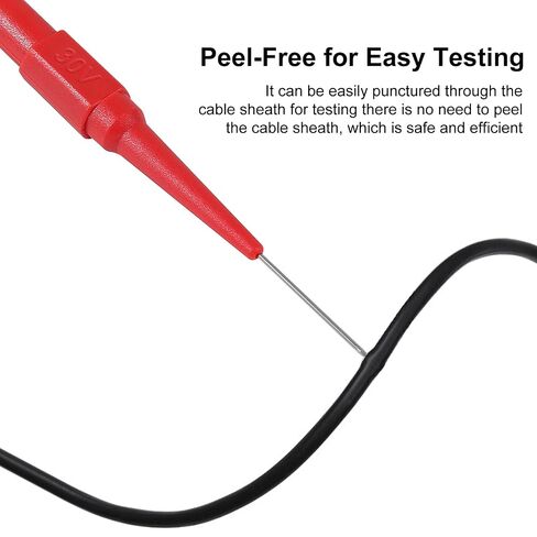 19pcs Back Probe Kit, Multimeter Test Set 15pcs 0.7mm Probe Pins and 4pcs Insulation Wire Piercing Probes, Power Needle Test Accessories for Multimeter Banana Socket Plug Car Tester in Kuwait