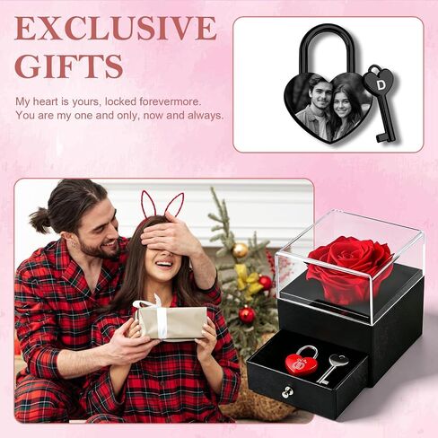 Personalized Heart Love Lock with Photo & Text, Custom Engraved Padlock for Love Bridge, Romantic Anniversary Wedding Valentine’s Day Gift for Couples, Boyfriend, Girlfriend, Him & Her (Red) in Kuwait