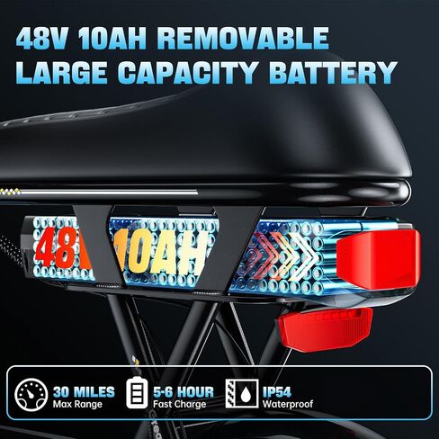 GREAT WORK 1200/1500W Peak Electric Scooter Adults, 20/25MPH Fast Seated Electric Scooter, 480/720Wh Removable Battery, 30/45 Miles Long Range, 16x3.0 Fat Tire Motorcycle E Scooter with Seat Basket in Saudi Arabia