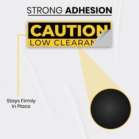 3 x Caution Low Clearance Signs – Watch Your Head Low Overhead Clearance – 10 x 3 Vinyl Labels – Self-Adhesive, Non-Rusting, Weatherproof, Waterproof Decals for Roads, Fields, Business, Shops, Warehouses, Construction Sites in Kuwait