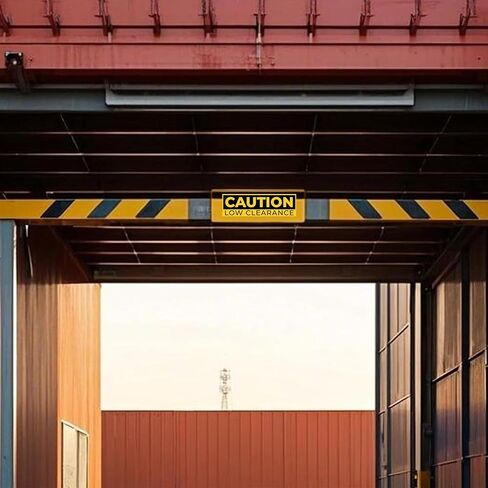 3 x Caution Low Clearance Signs – Watch Your Head Low Overhead Clearance – 10 x 3 Vinyl Labels – Self-Adhesive, Non-Rusting, Weatherproof, Waterproof Decals for Roads, Fields, Business, Shops, Warehouses, Construction Sites in Kuwait