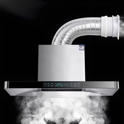 خرطوم تهوية ألومنيوم شبه صلب مقاس 4 بوصة لغطاء المطبخ، خرطوم مرن لأنابيب تهوية HVAC، خرطوم دخان (200 مم (7.8")) in Kuwait
