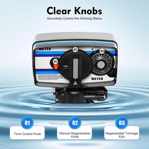 Water Softener Control Valve, 5600SM Flow Type Softening Water Softener Timer Filter Control Head Valve, 110V Automatic Digital Control Valve for Water Filter Softener Resin Tank in Kuwait