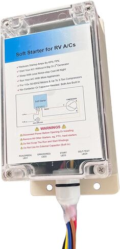 مجموعة البداية الناعمة iFJF RV لمولد ضاغط وحدة تكييف الهواء HVAC 15000 BTU | غلاف ABS مقاوم للهب، يمنع الزئير والاهتزاز عند بدء التشغيل، ويحمي ضاغط مكيف الهواء وأسلاك RV، دليل سهل الاستخدام in Kuwait