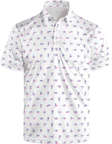 Men's Funny Golf Polo Shirts Quick-Dry Moisture Wicking Humorous Print Short Sleeve Shirt for Golf, Work & Summer in Kuwait