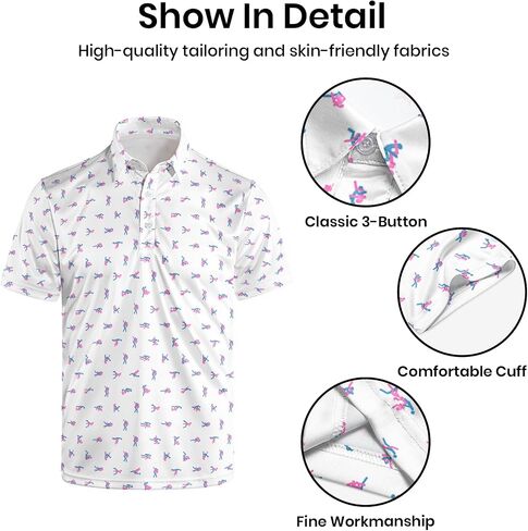 Men's Funny Golf Polo Shirts Quick-Dry Moisture Wicking Humorous Print Short Sleeve Shirt for Golf, Work & Summer in Kuwait