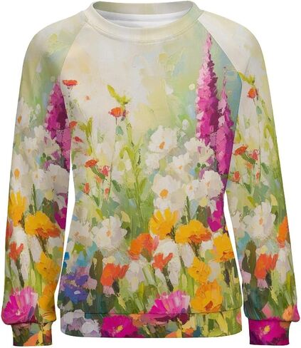دوميريكا بلوزات للنساء الأزهار ملابس منقوشة بكم طويل البلوز Crewneck المتضخم العصرية 2024 الخريف وتتسابق الموضة in Kuwait