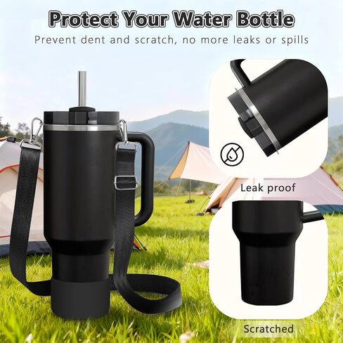 مجموعة إكسسوارات أكواب WUQID متوافقة مع Stanley H2.0 وProtour 30oz 40oz، تتضمن حذاء واقٍ، وحزام كتف وحزام مقبض، وحزام حمل الكتف للنساء والرجال in Kuwait