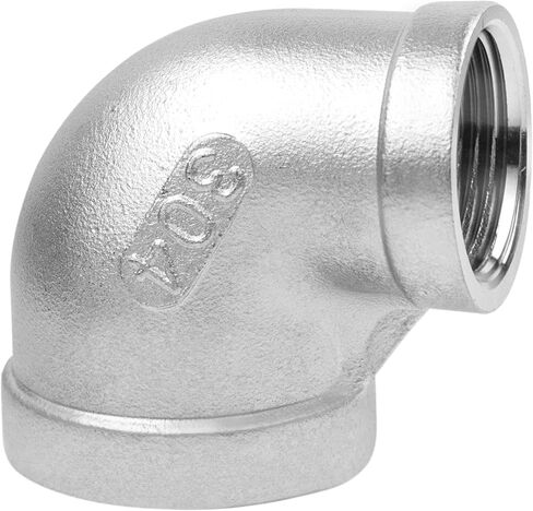 Avanty Stainless Steel 304 Cast Pipe Fitting Reducing 90 Degree Elbow 3/4" NPT Female x 3/8" NPT Female Adapter 1pc in Kuwait