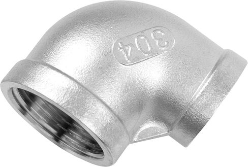 Avanty Stainless Steel 304 Cast Pipe Fitting Reducing 90 Degree Elbow 3/4" NPT Female x 3/8" NPT Female Adapter 1pc in Kuwait
