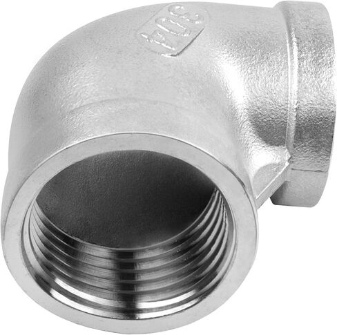 Avanty Stainless Steel 304 Cast Pipe Fitting Reducing 90 Degree Elbow 3/4" NPT Female x 3/8" NPT Female Adapter 1pc in Kuwait