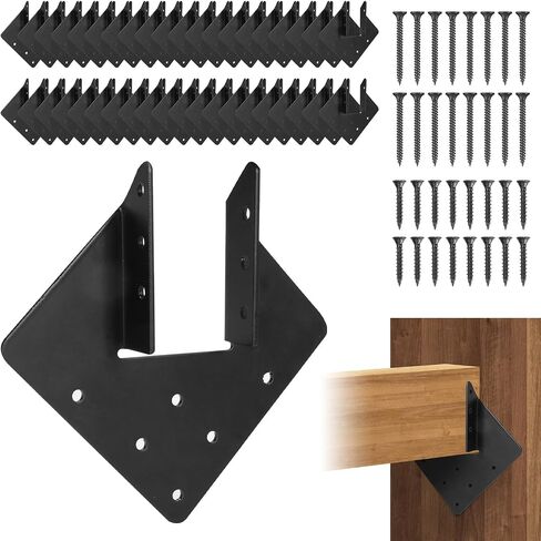 روابط إعصار للعوارض الخشبية، ربطة عنق إعصار 12 مقياسًا لعمود 2 × 4 (داخلي 1.5 × 3.5)، شماعات رافعة شديدة التحمل لدعامات الأسقف، موصلات فولاذية من الخشب الخشبي، أسود مع براغي 40 قطعة in Kuwait