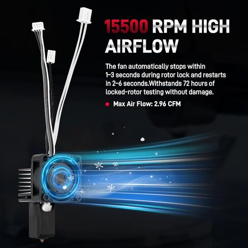 مجموعة Hotend من الفولاذ المقوى 0.4 مم متوافقة مع طابعات Bambu Lab X1 / X1C ثلاثية الأبعاد، فوهة 0.4 مم، كاملة مع مروحة تبريد، سخان سيراميك وثرمستور، تدعم حتى 300 درجة مئوية in Kuwait
