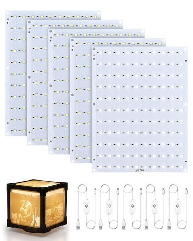 CMYK LED Backlight Board for Bamboo Lab P1/X1/A1/P2 Series 3D Printer, Control Brightness USB Dimmer Switch, 156x120mm, Adjustable Brightness, Powered via USB-C, DIY 3D Printing Projects (5PCS) in Kuwait
