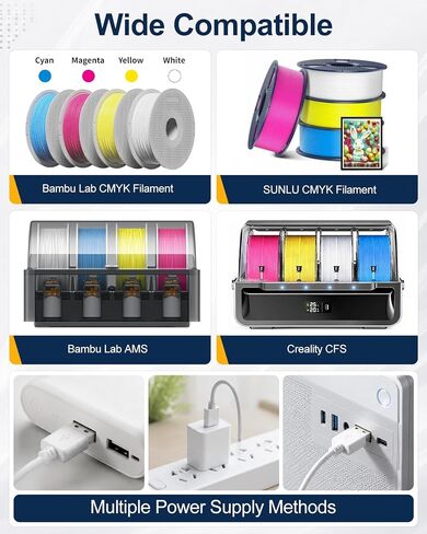 CMYK LED Backlight Board for Bamboo Lab P1/X1/A1/P2 Series 3D Printer, Control Brightness USB Dimmer Switch, 156x120mm, Adjustable Brightness, Powered via USB-C, DIY 3D Printing Projects (5PCS) in Kuwait