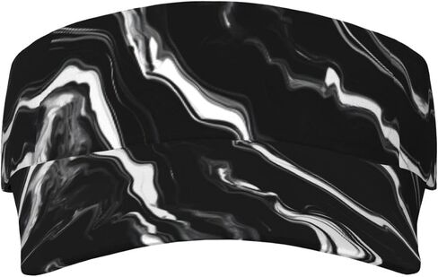 أسود أبيض طباعة الرخام طباعة طوي الشمس قناع قبعة خفيفة الوزن قابل للتعديل قبعة واقي من الشمس قبعة رياضية في الهواء الطلق للبالغين in Kuwait
