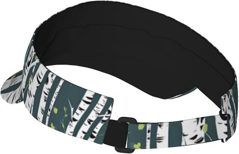 Beauty Birch Tree Print Foldable Sun Visor Hat Lightweight Adjustable Sun Visor Hat Outdoor Sports Cap for Adults Black in Kuwait