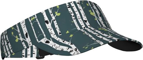 Beauty Birch Tree Print Foldable Sun Visor Hat Lightweight Adjustable Sun Visor Hat Outdoor Sports Cap for Adults Black in Kuwait