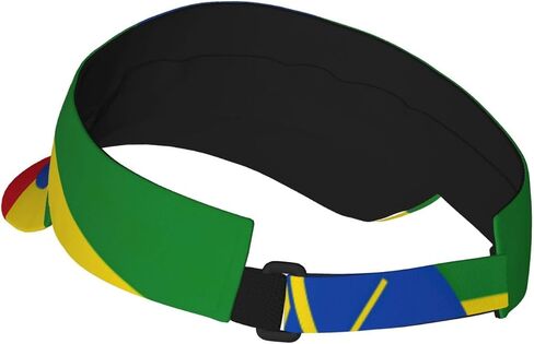 Flag of Ethiopia Print Foldable Sun Visor Hat Lightweight Adjustable Sun Visor Hat Outdoor Sports Cap for Adults Black in Kuwait