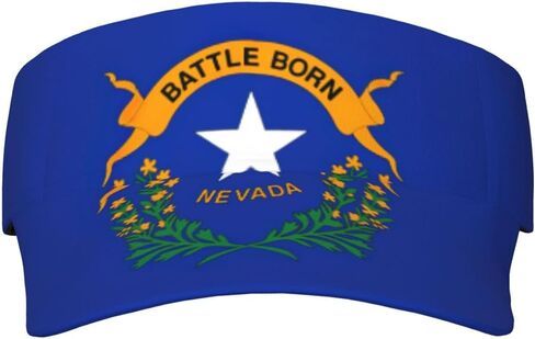 Nevada State Flag Print Foldable Sun Visor Hat Lightweight Adjustable Sun Visor Hat Outdoor Sports Cap for Adults Black in Kuwait