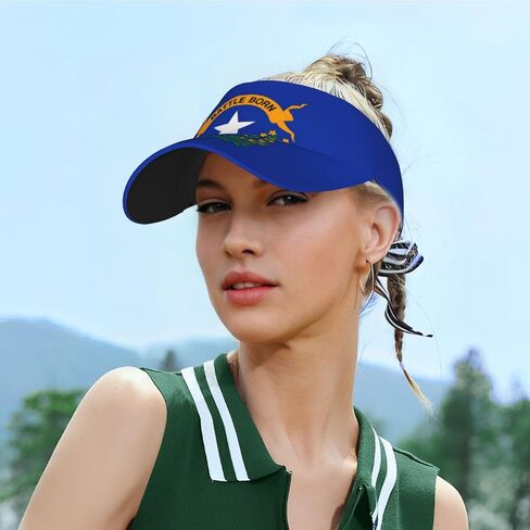 Nevada State Flag Print Foldable Sun Visor Hat Lightweight Adjustable Sun Visor Hat Outdoor Sports Cap for Adults Black in Kuwait