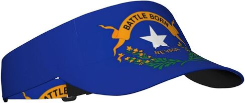 Nevada State Flag Print Foldable Sun Visor Hat Lightweight Adjustable Sun Visor Hat Outdoor Sports Cap for Adults Black in Kuwait
