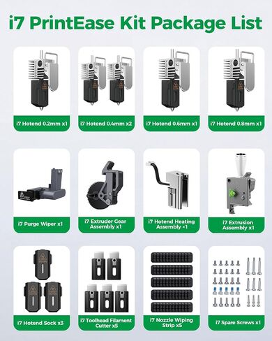 Creality Official SPARKX i7 PrintEase Kit, i7 Maintenance Accessories, Solve Most Printing Problems, Easy Install, 12 Original Replacement Parts for 3D Printer SPARKX i7 Combo in Kuwait
