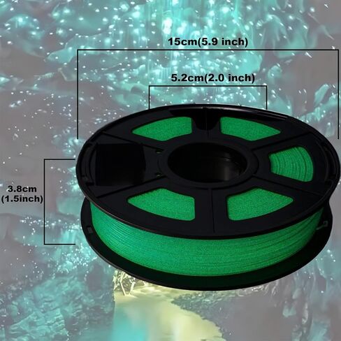 TPU Glow in The Dark 3D Printer Filament, TPU 95A, Blue, Green, Yellow, Purple 250g, 1.75mm 3D Printer Filament. (250g Green) in Kuwait