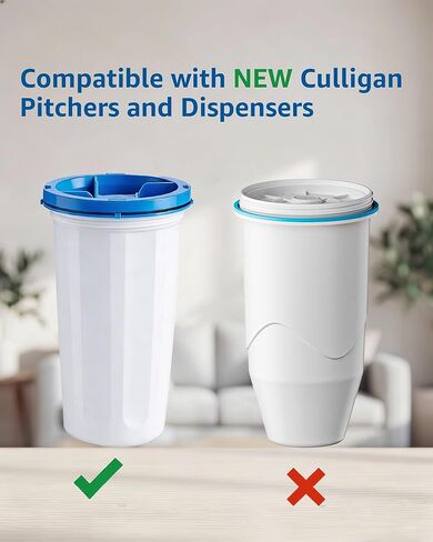 استبدال خرطوشة فلتر المياه الجديدة من Culligan Pitcher & Dispenser ZEROF01، ترشيح متقدم على 5 مراحل، يقلل الرصاص، إجمالي PFAS، الزئبق، الفلورايد والكلور من GAMOTH، عدد 2 in Kuwait