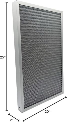 Washable Air Filter(20" x 25" x 2" MERV 5), Aluminum Electrostatic Air Filter for Furnace and Central Air Conditioner (Actual Size: 19.7" x 24.7" x 1.8") in Kuwait